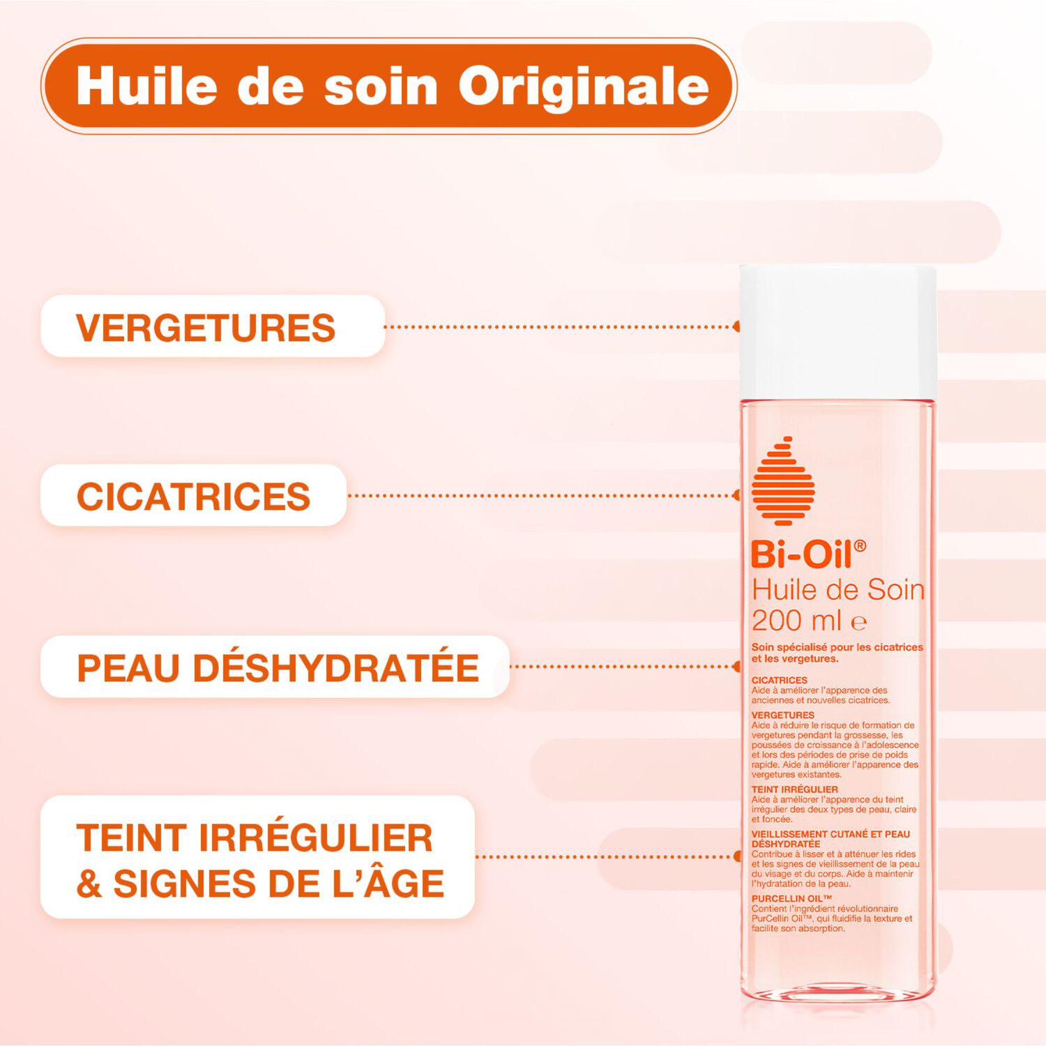 Huile Nourrissante - Huile de Soin Vergetures Cicatrices Peau Sèche et Teint Irrégulier 200ml