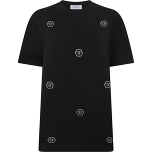 PHILIPP PLEIN Man Fit T-Shirt Mini Monogram Crystal Monogram