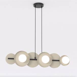 Lampada a sospensione Model in acciaio moka e vetro