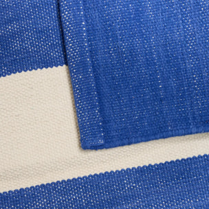 Tapis effet laine Flow bleu indigo 170x120cm