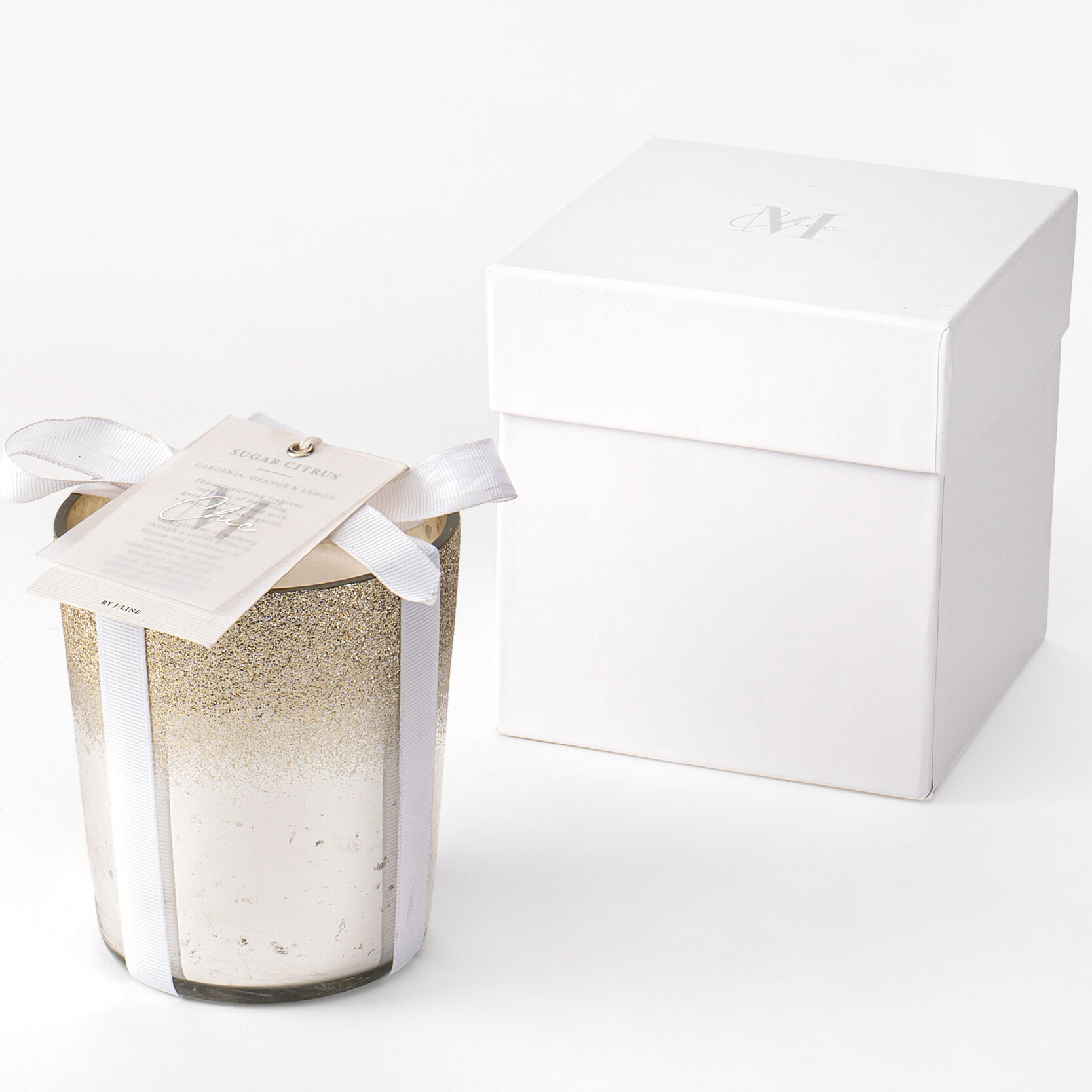J-Line bougie parfumée M-Chic - verre - argent – large – 140H
