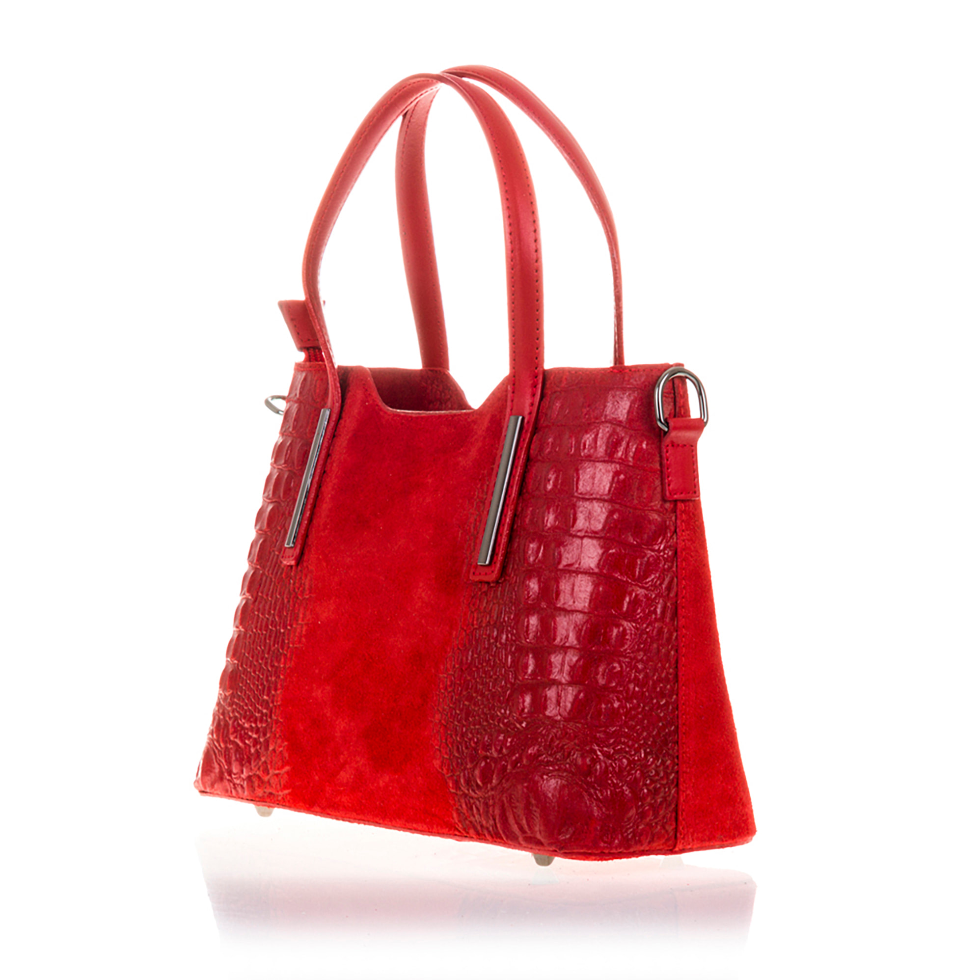 Fiesole Borsa tote Donna.Pelle autentica Camoscio Stampato Coccodrillo