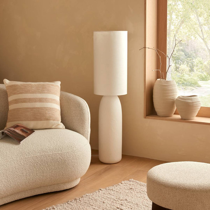 Lampadaire droit secteur Keyah gris H111cm