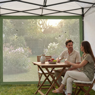 Telo zanzariera per gazebo da giardino. Zanzariera con velcro. 300X200H cm Verde