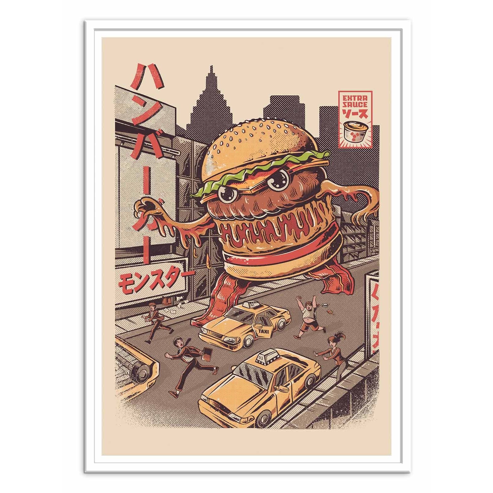 Affiche - Burgerzilla - Ilustrata