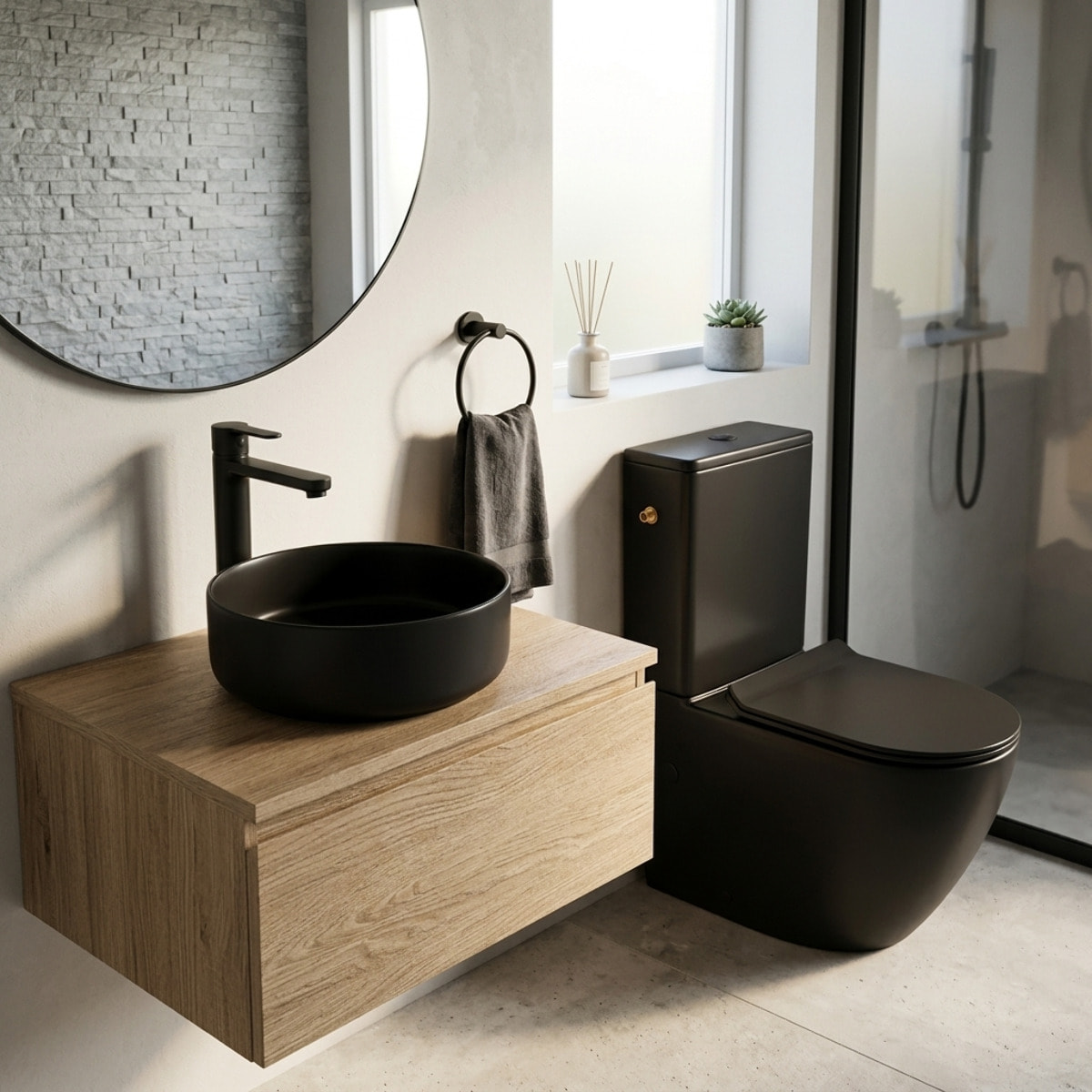 PixL WC à poser sans bride + abattant SoftClose + réservoir de chasse, alimentation latérale, noir mat (CEPX030RREXVPBKM)
