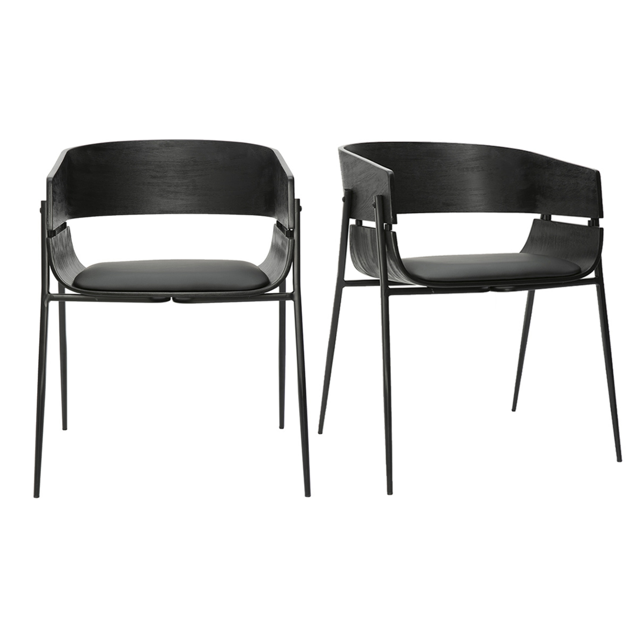 Chaises design noires (lot de 2) WESS