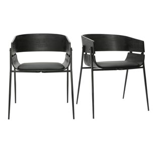 Chaises design noires (lot de 2) WESS