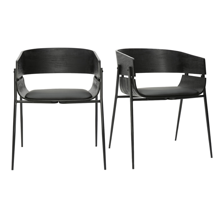 Chaises design noires (lot de 2) WESS