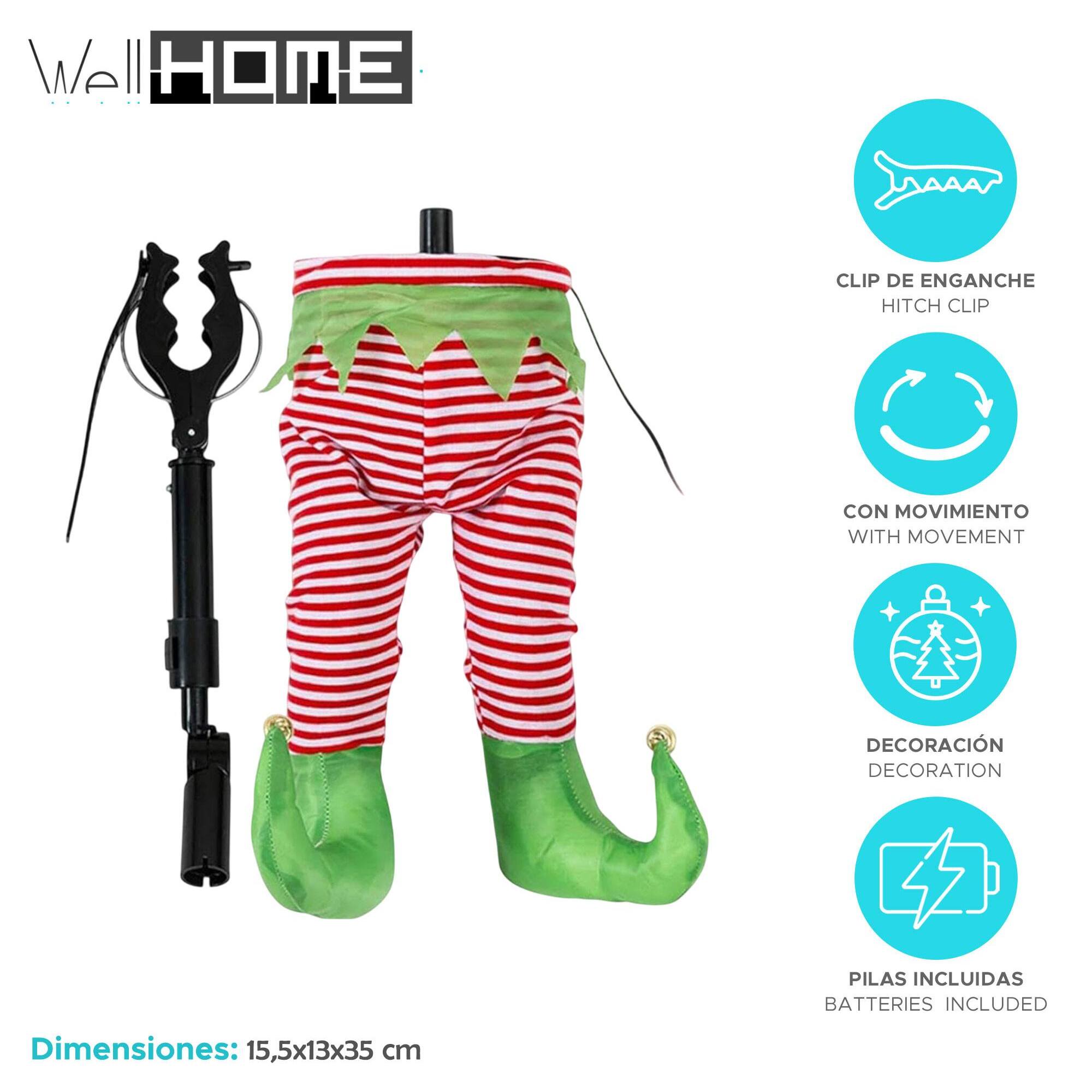 Piernas de elfo decorativas con movimiento 15,5x13x35cm