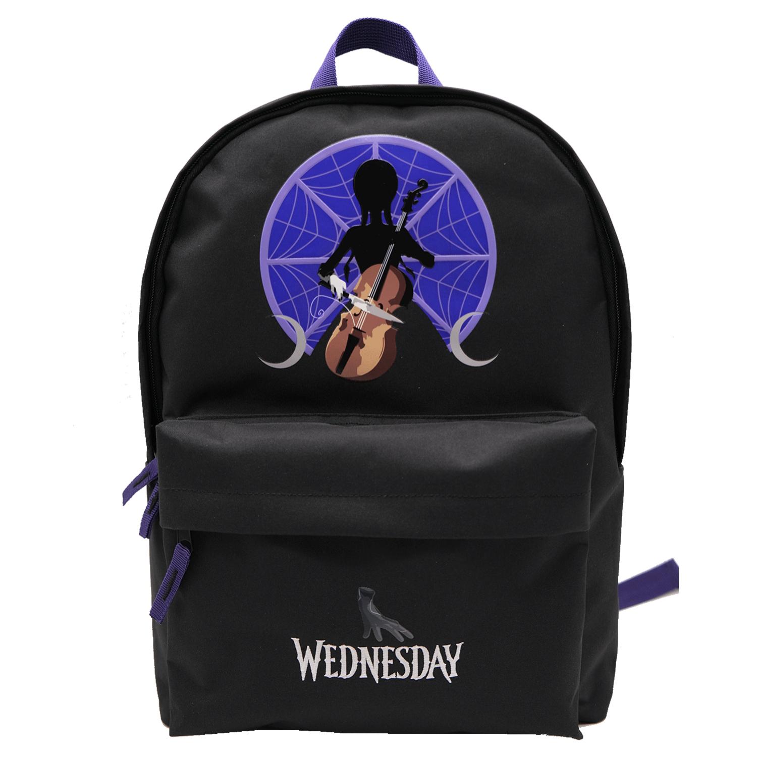 DAM Wednesday Miércoles violonchelo mochila Americano. Compartimento portalaptop. Interior forrado y personalizado, espaldera y tirantes acolchados. 31x13,5x43 Cm. Color: Negro