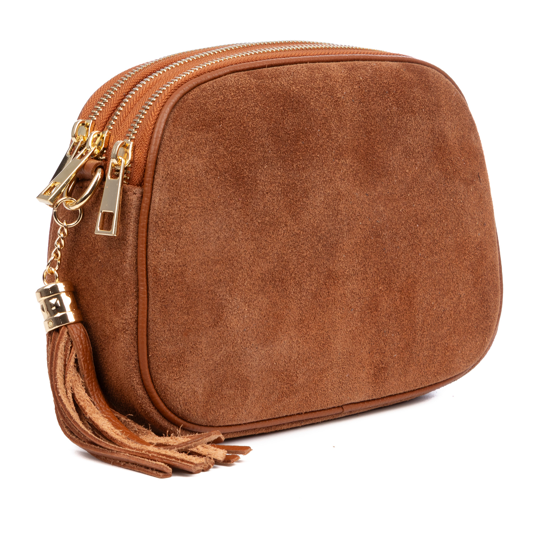 Aliminusa bolso bandolera Mujer. Piel auténtica Gamuza y Dollaro.