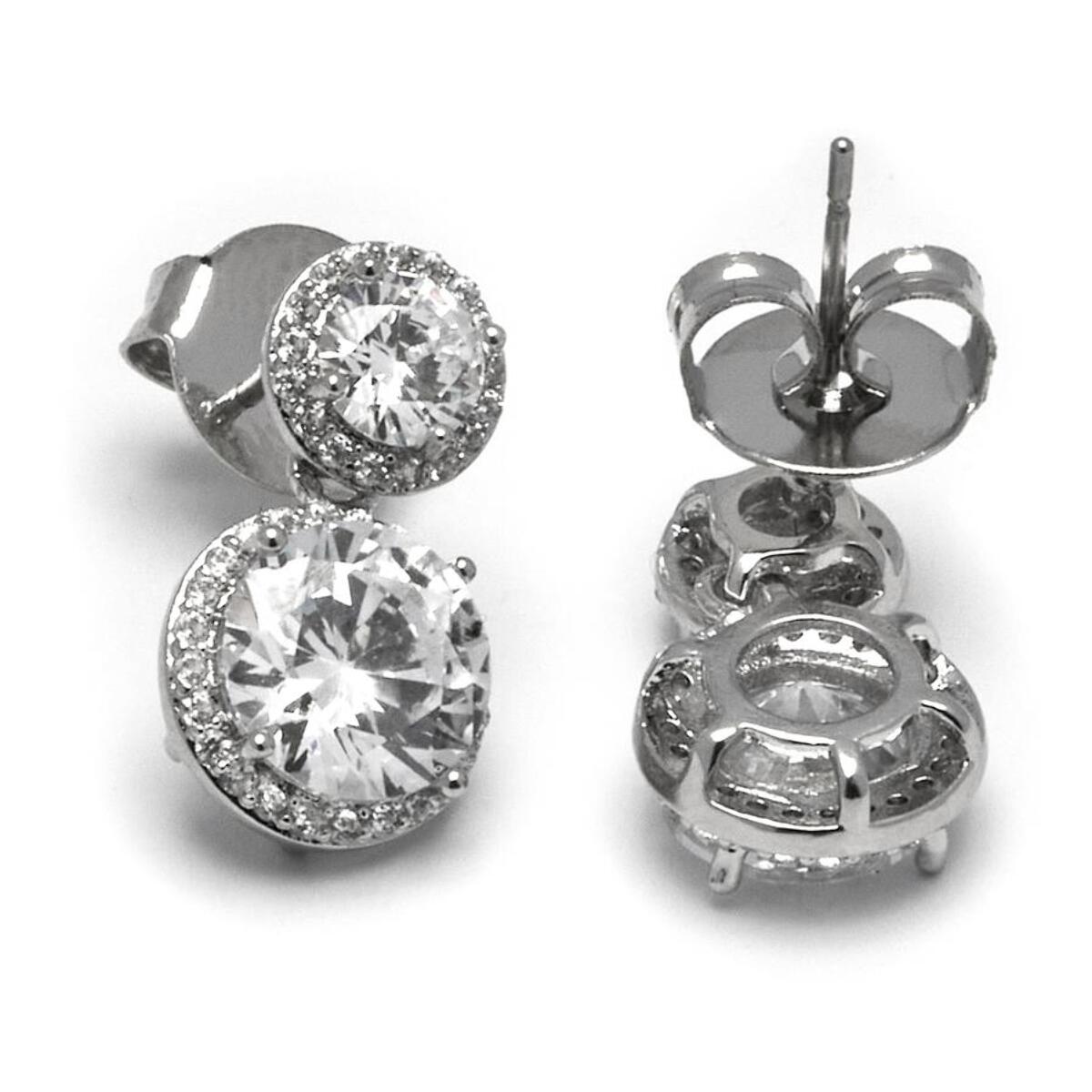 Pendientes Lux by Lux acabados en baño de rodio