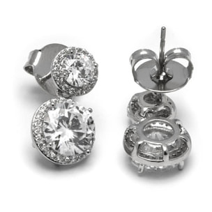 Pendientes Lux by Lux acabados en baño de rodio