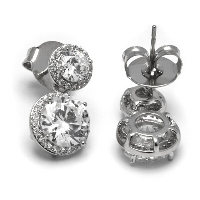 Pendientes Lux by Lux acabados en baño de rodio