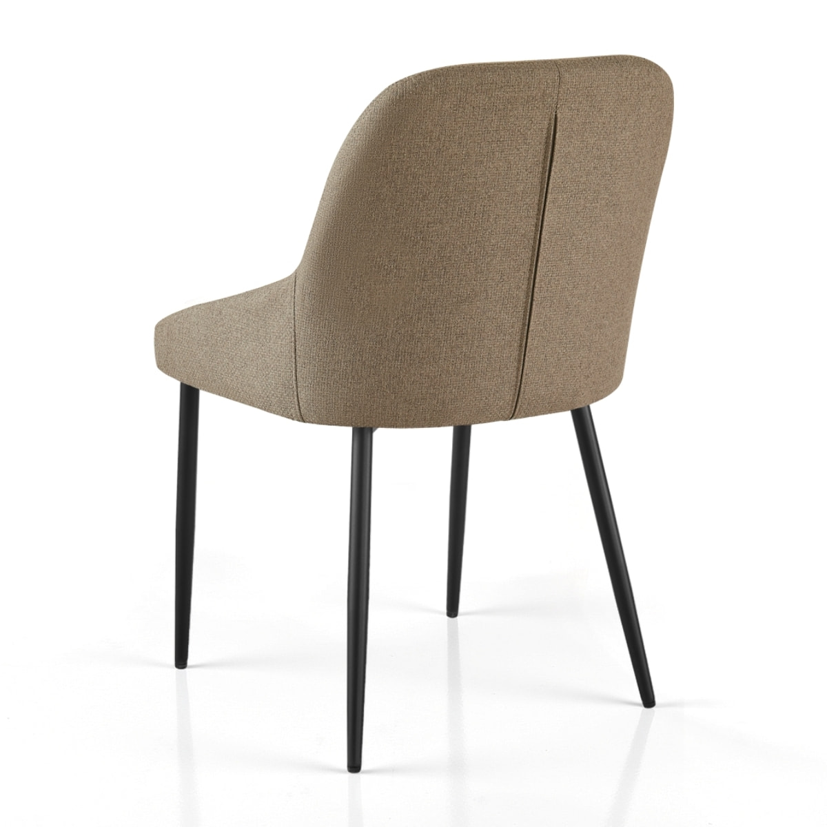 Lot de 4 chaises de salle à manger Tomasucci ALICE, en tissu, marron, 54 × 50 × 85 cm