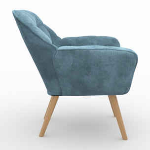 Fauteuil Simba en tissu bleu