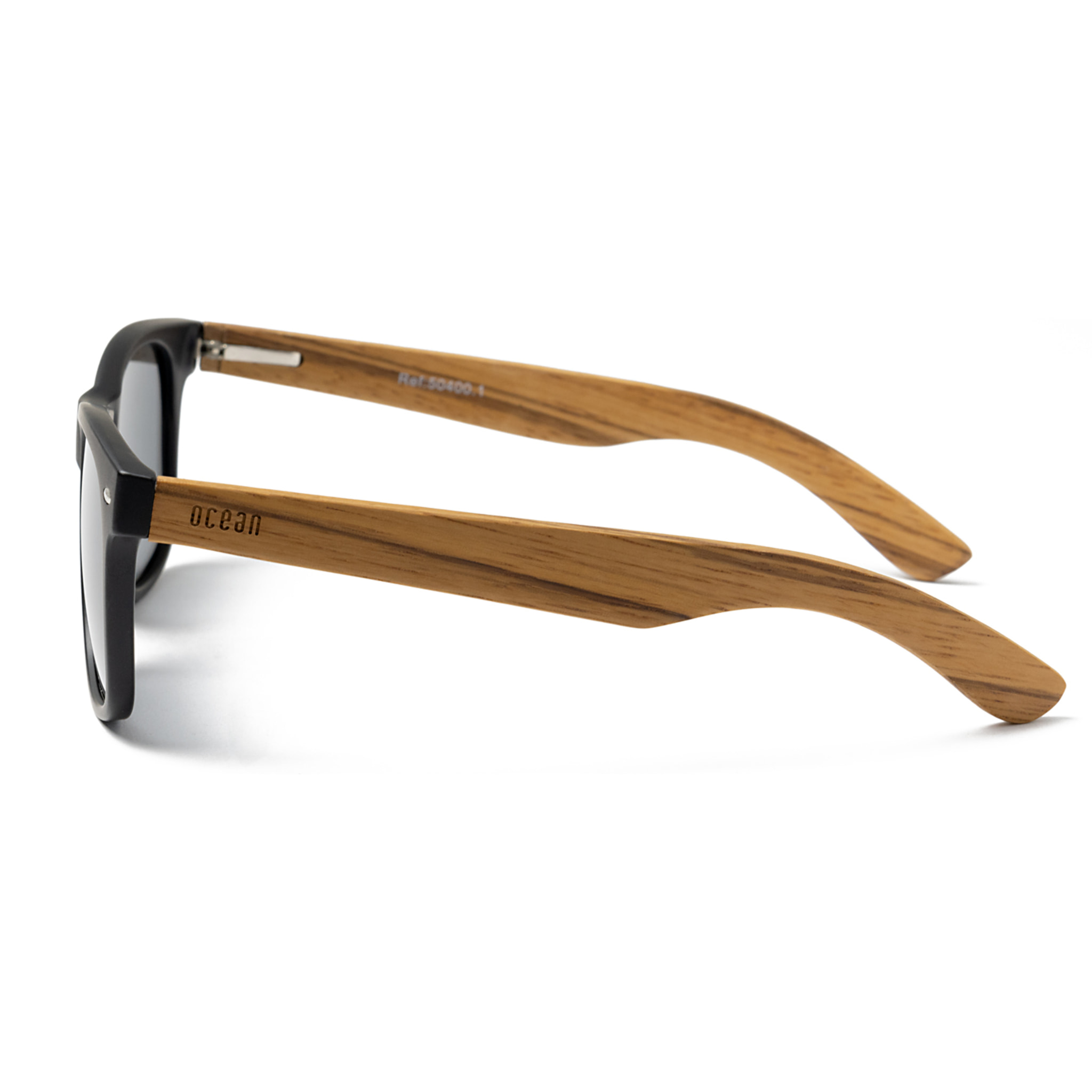 Gafas de sol OCEAN BEACH WOOD - De madera negro con patillas marrón y / Ahumada
