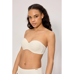 Top bikini bandeau Beige