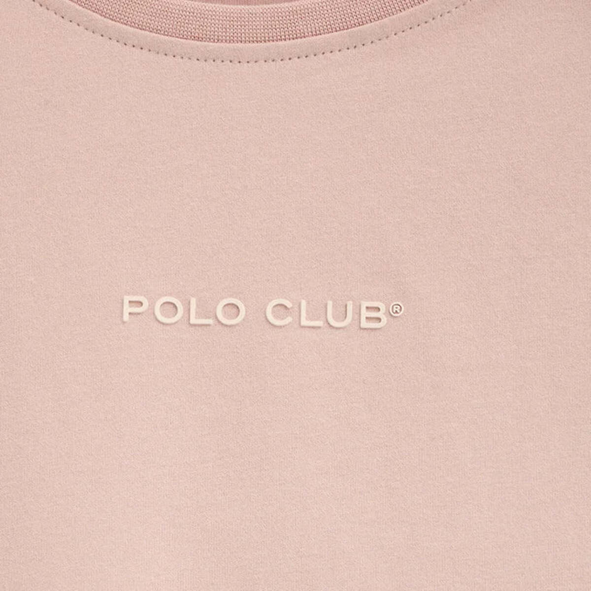 Maglietta rosa pallido a maniche corte e fit dritto con logo in gomma Polo Club