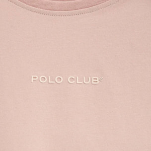 Maglietta rosa pallido a maniche corte e fit dritto con logo in gomma Polo Club