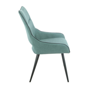 Chaise en lin avec pieds fins en métal noir - CHICAGO