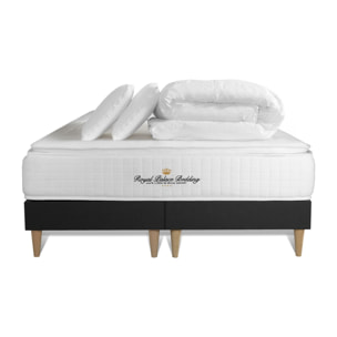 Pack George V + Sommier Tapissier multi-lattes cm d'épaisseur - Matelas à Ressorts ensachés et mémoire de forme de 28cm d'épaisseur