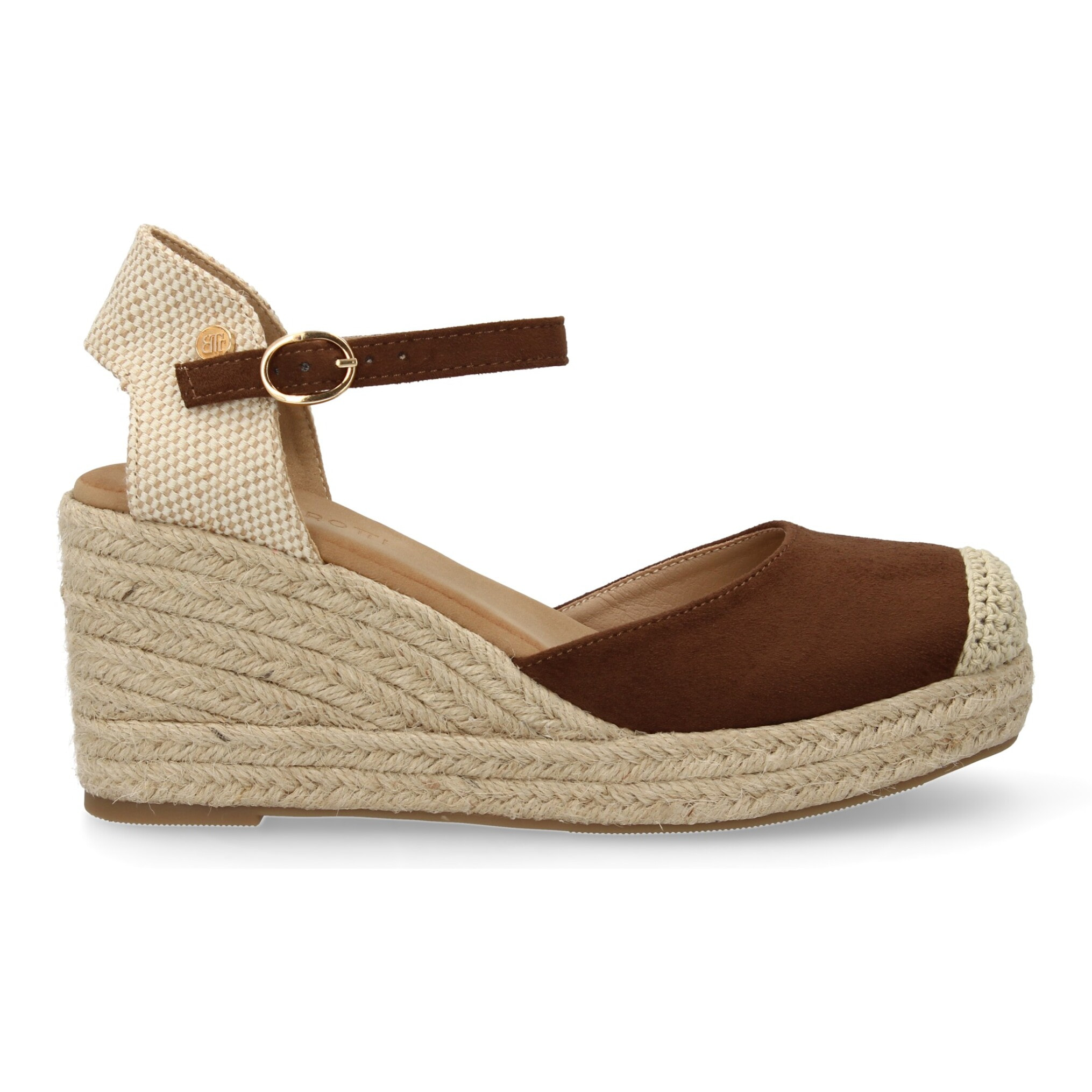 Sandalia de cuña de yute para mujer, comodas y elegantes diseño moderno con el yute en el mismo tono