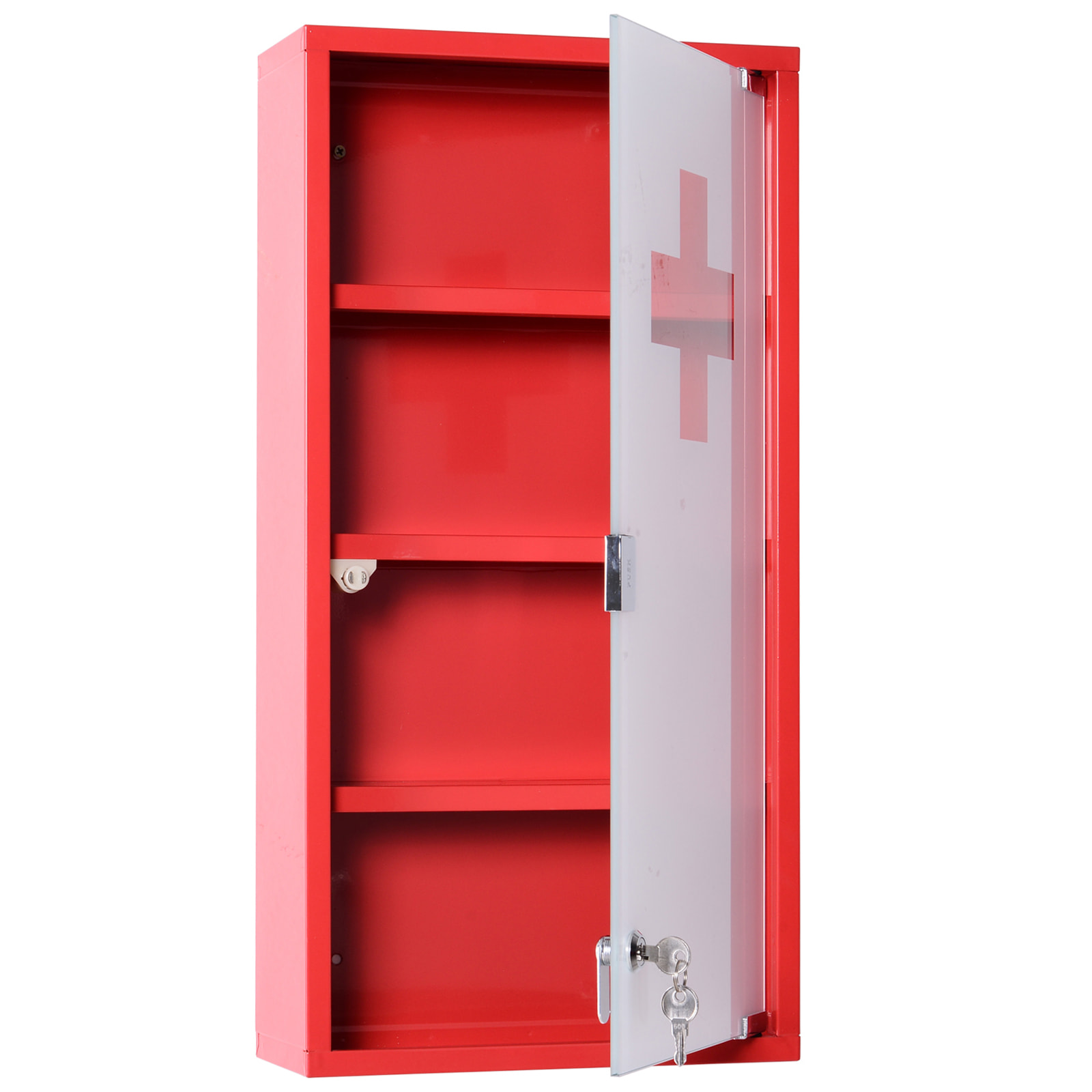 Armoire à pharmacie acier rouge