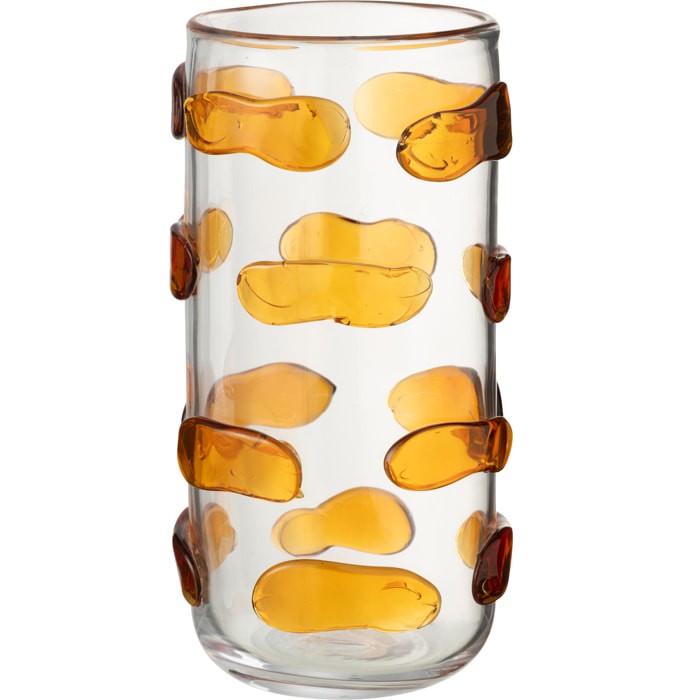 J-Line vase Pebbles - verre - ambre/transparent - large - Ø 17 cm