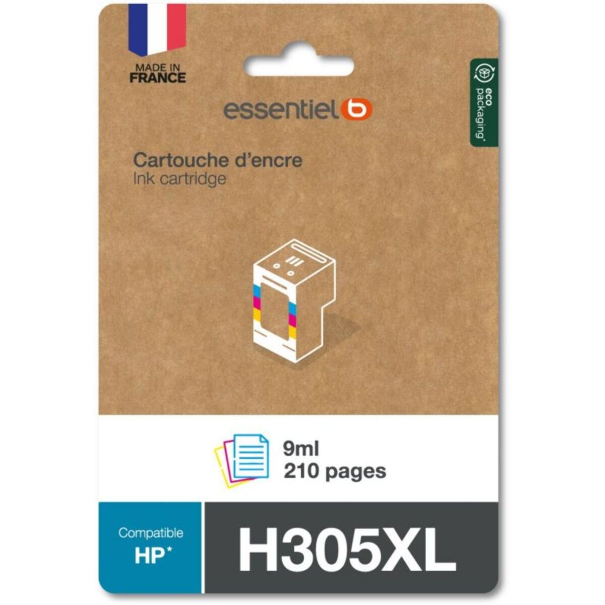 Cartouche d'encre ESSENTIELB Compatible H305 XL Haute Capacité 3 Couleurs