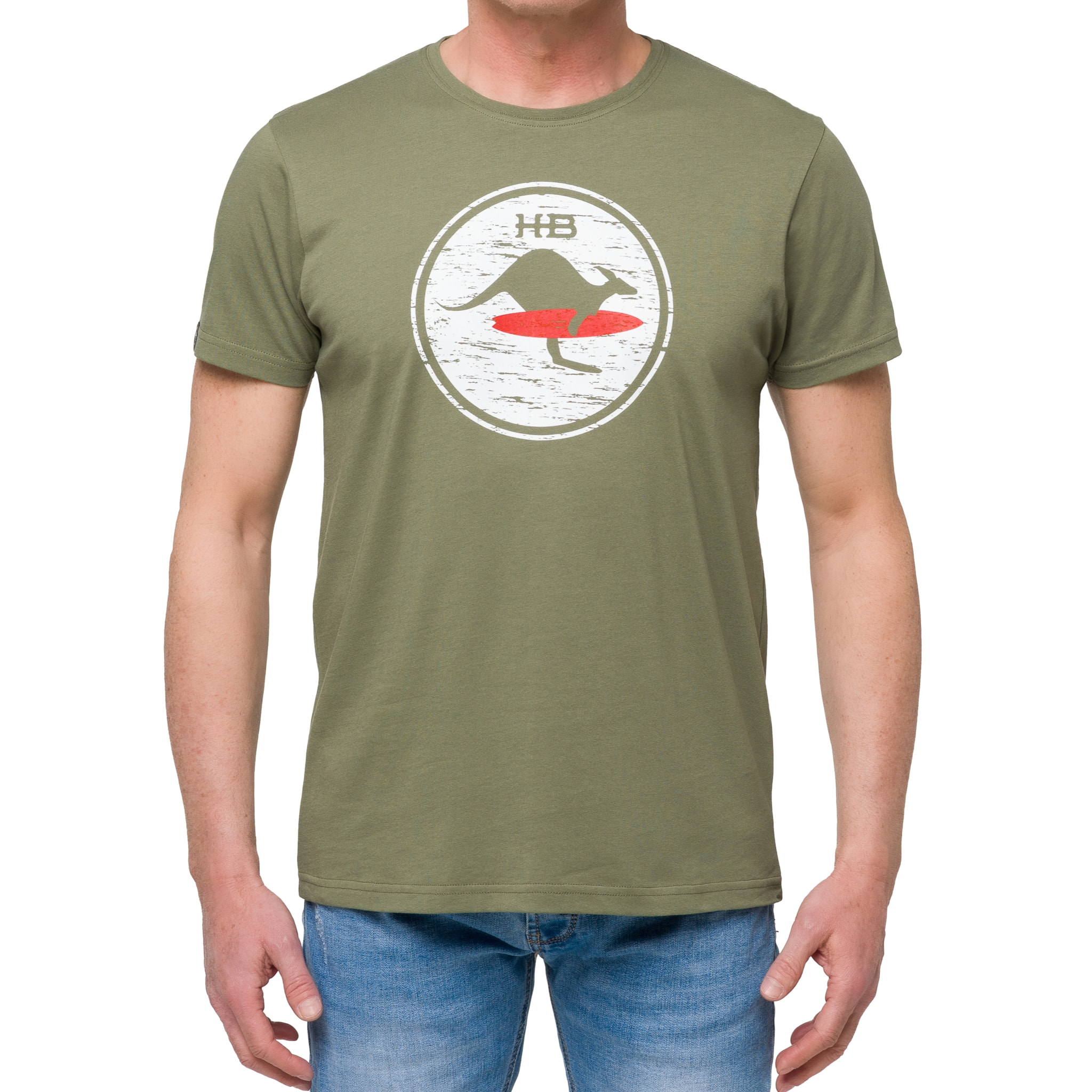 T-shirt in cotone 150 gr Hot Buttered Venice verde militare.