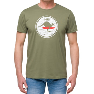 T-shirt in cotone 150 gr Hot Buttered Venice verde militare.