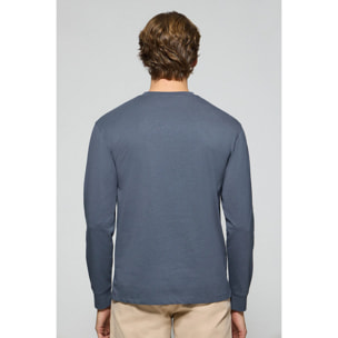 Maglietta a maniche lunghe blu denim con ricamo Rigby Go ricamato