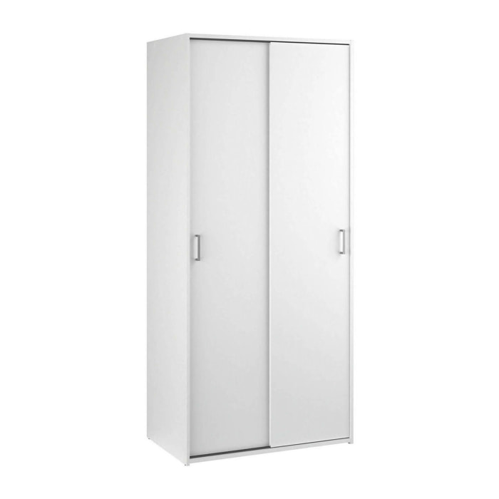 Guardaroba 2 ante Cindy, Mobile camera da letto, Cabina armadio portabiti, Armadio appendiabiti, 78x48 h175 cm, Bianco