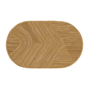 Table basse ovale en rotin naturel - Hélène