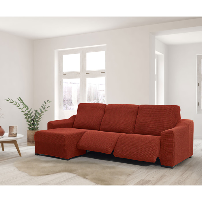 Funda para Chaise Longue izquierda (visto de frente ) brazo corto SÚPER ELÁSTICA con RELAX modelo HELENA