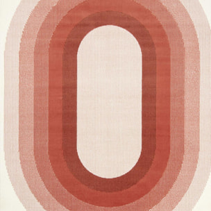 Tapis motif géométrique ovale dégradé, style rétro 70's