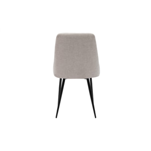 Chaises design en tissu effet velours beige naturel et métal noir (lot de 2) CULT