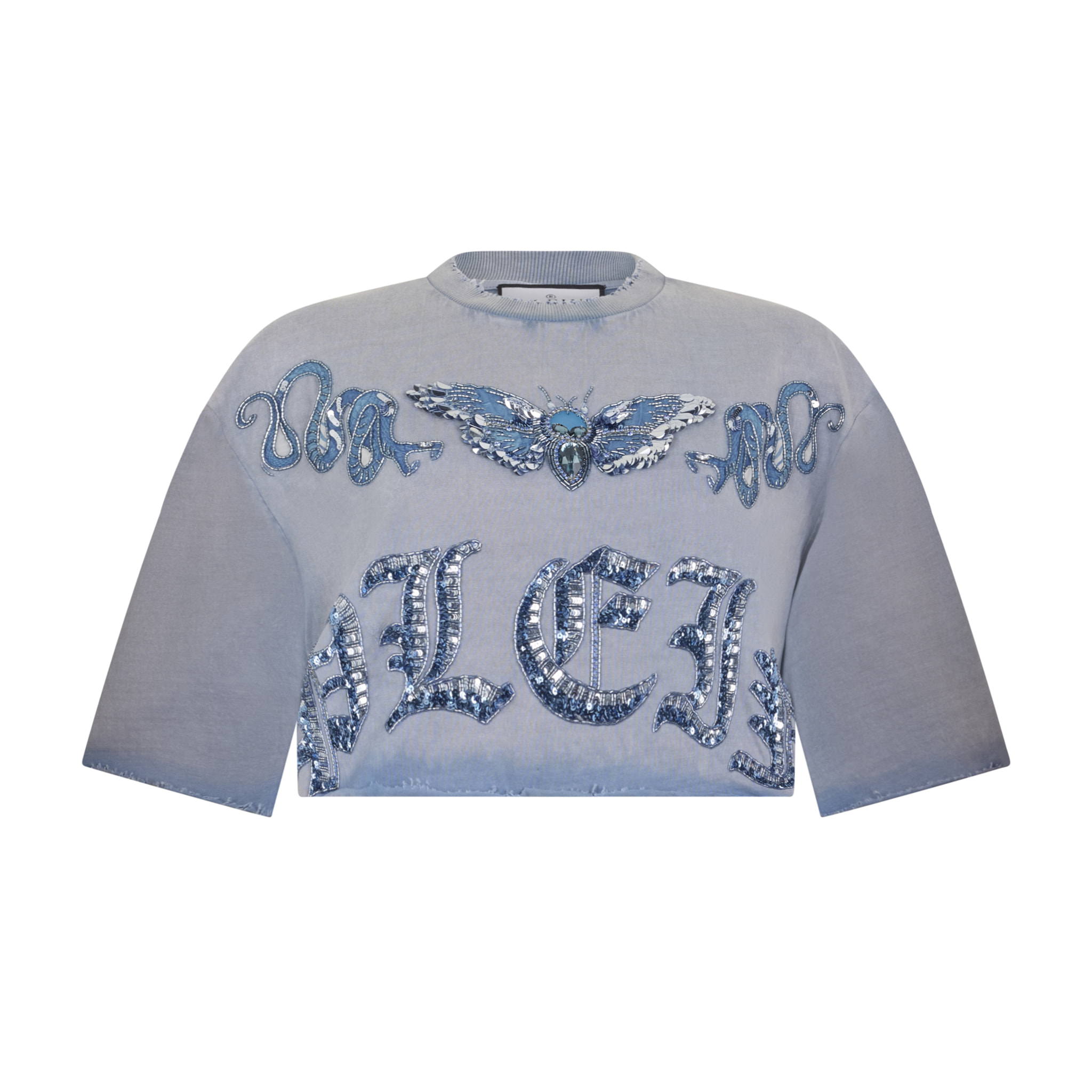 PHILIPP PLEIN Cropped T-Shirt Butterfly Tattoo