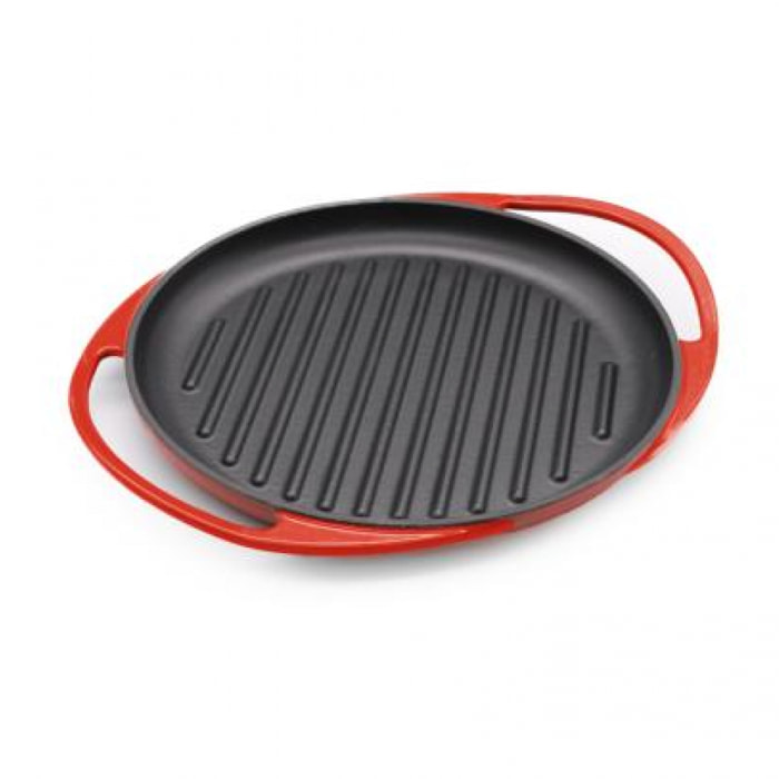 Plancha Grill Ronde Fonte émaillée Rouge Dia 25cm