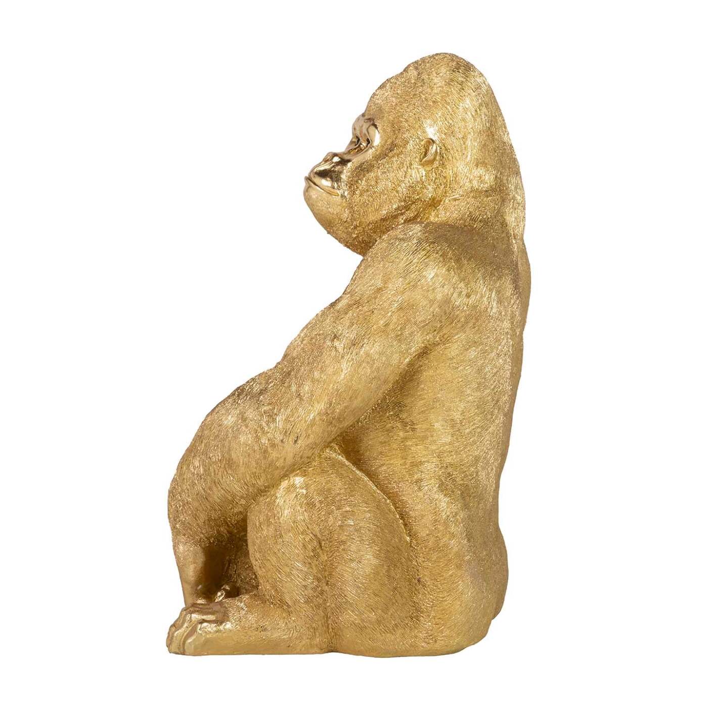 Figura Gorila Resina Dorada 69x54x91 Cm