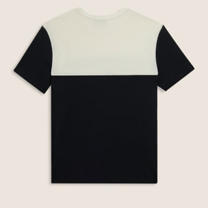 T-shirt colour block con stampa sulla spalla