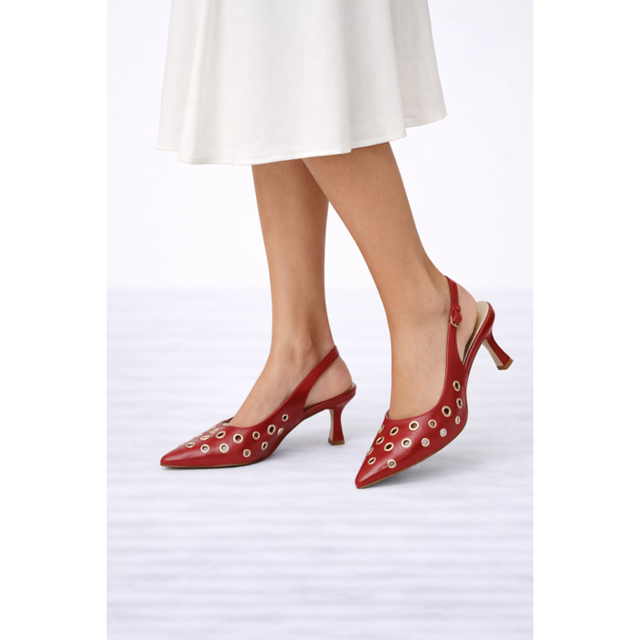 Decolletè borchie - tacco7,0 cm