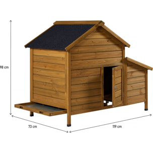 Poulailler avec pondoir en bois "Cocotte" - Marron