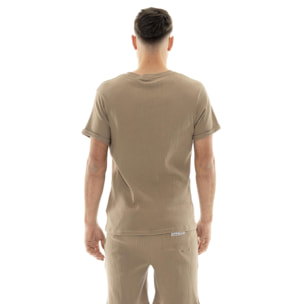 T-shirt da uomo in costina Leone Natural