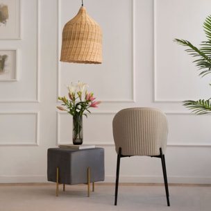 Pack de 4 chaises -tissu-couleur beige 48 x 85 x 55 cm