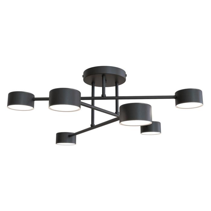 Lampada a sospensione Halo in acciaio nero opaco