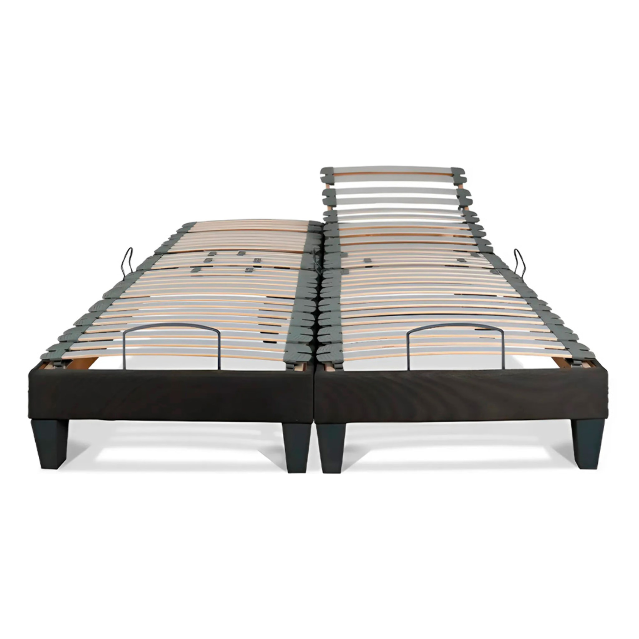 Sommier Électrique Amiral Technologie Bi-Lattes, Relevage Tête et Jambes motorisés, Réglage Lombaire, Structure Bois Épicéa & Hêtre