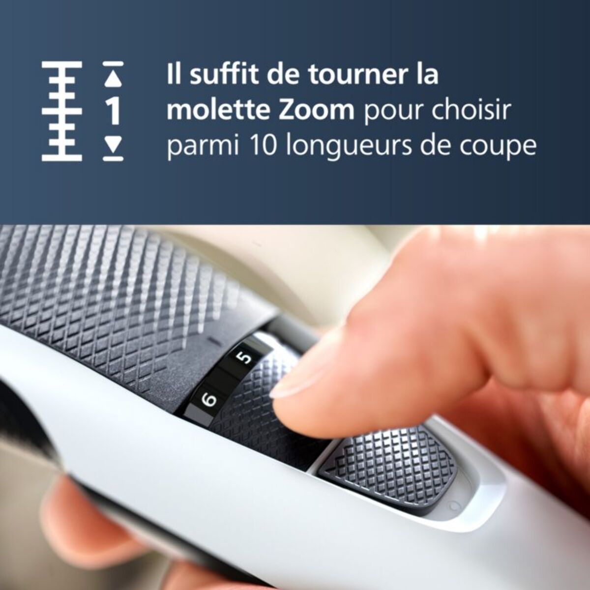 Tondeuse barbe PHILIPS BT3206/14, molette réglable, 10 hauteurs de coupe, précision 1 mm, autonomie 45 mn
